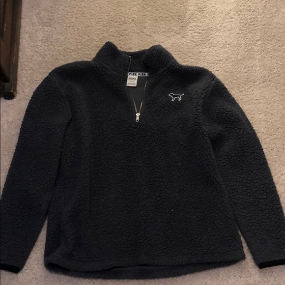 PINK Victoria's Secret Tops - Gray Pink Sherpa quarter zip